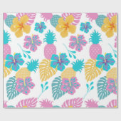 Tropische anananassen cadeaupapier (Vlak)