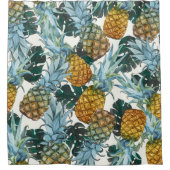 Tropische anananassen en bladeren exotische eiland douchegordijn (Voorkant)