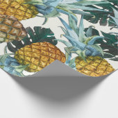 Tropische anananassen en bladeren exotische verjaa cadeaupapier (Hoek)