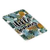 Tropische anananassen en bladeren Hallo zomer Magneet (Rechterzijde)