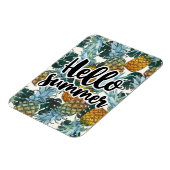 Tropische anananassen en bladeren Hallo zomer Magneet (Linkerzijde)