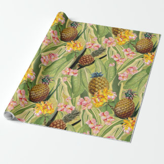 Tropische anananassen en bloemen bladeren oerwoud cadeaupapier