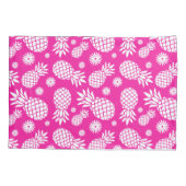 Tropische anananassen en bloemen roze witte kunst kussensloop (Achterkant)