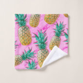 Tropische anananassen en roze marmer modern kleurr bad handdoek (Wasdoekje)