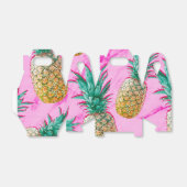 Tropische anananassen en roze marmer modern kleurr bedankdoosjes (Uitgevouwen)