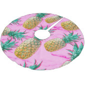 Tropische anananassen en roze marmer modern kleurr kerstboom rok (Gekanteld)