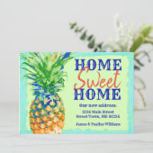Tropische anananassen Home Sweet Home Movement Aankondiging (Staand voorkant)