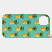 Tropische anananassen op Blauwgroen Case-Mate iPhone Case (Achterkant (horizontaal))