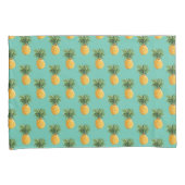 Tropische anananassen op Blauwgroen Kussensloop (Voorkant-Rechts)