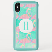 Tropische anananassen Roze lamingos | Monogram Case-Mate iPhone Case (Achterkant)