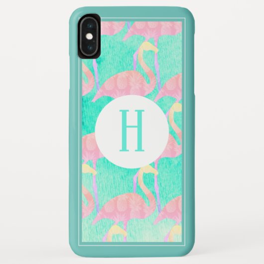 Tropische anananassen Roze lamingos | Monogram Case-Mate iPhone Case (Achterkant)