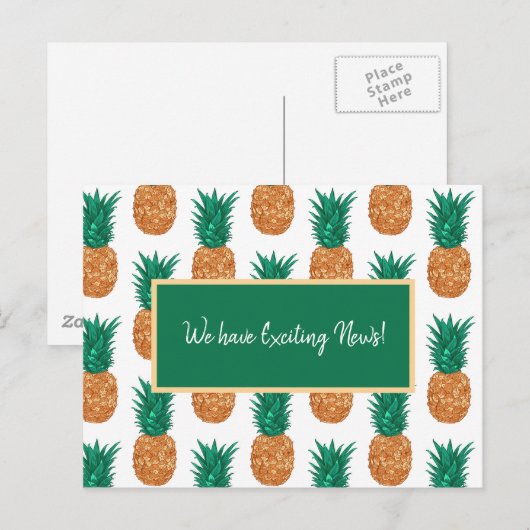 Tropische anananassen,  tekst briefkaart (Voorkant / Achterkant)