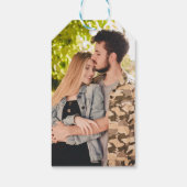 Tropische anananassetbruiloft bespaart de datum cadeaulabel (Achterkant)