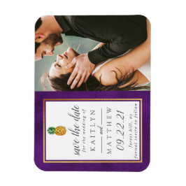 Tropische anananassetbruiloft bespaart de datum ma magneet