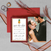 Tropische anananassetbruiloft bespaart de datum save the date