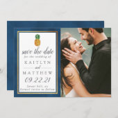 Tropische anananassetbruiloft bespaart de datum save the date (Voorkant / Achterkant)