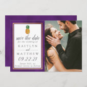 Tropische anananassetbruiloft bespaart de datum save the date (Voorkant / Achterkant)