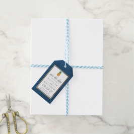 Tropische anananassetbruiloft bespaart de datum wa cadeaulabel