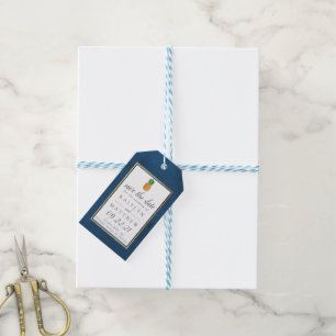 Tropische anananassetbruiloft bespaart de datum wa cadeaulabel