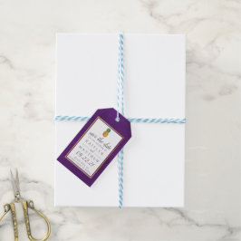 Tropische anananassetbruiloft bespaart de datum wa cadeaulabel