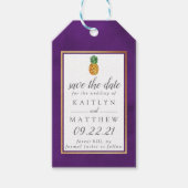 Tropische anananassetbruiloft bespaart de datum wa cadeaulabel (Voorkant)