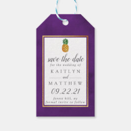 Tropische anananassetbruiloft bespaart de datum wa cadeaulabel