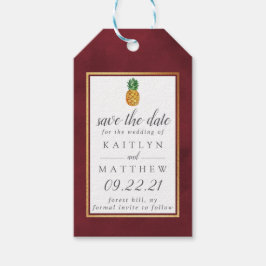 Tropische anananassetbruiloft bespaart de datum wa cadeaulabel