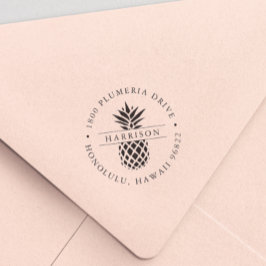 Tropische anananassortiment Ronde Return-adres Zelfinktende Stempel