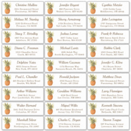 Tropische anananastische bruiloft-gastadreslabel sticker