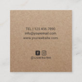 Tropische anananastische Logo minimalist Rustic Kr Vierkante Visitekaartje (Achterkant)