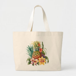 Tropische anananasvruchten grote tote bag