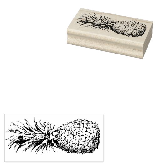 Tropische anananasvruchten Hawaiian Floral Botanis Rubberstempel (Gestempeld)
