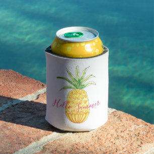 Tropische anananaszomerse Waterverf Blikjeskoeler