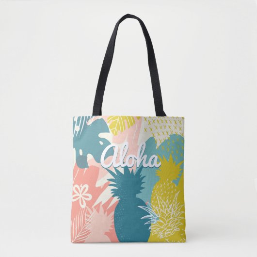 Tropische ananas aloha tote bag (Voorkant)