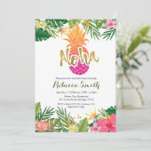 Tropische Ananas Aloha Vrijgezellenfeest Kaart (Staand voorkant)