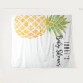 Tropische Ananas Aquarel Gele Babyfeest Wandkleed (Voorkant (horizontaal))
