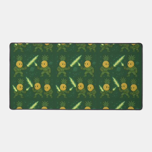 Tropische Ananas Astronaut met Gloeiende Zwaarden Bureaumat (Voorkant)