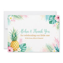 Tropische Ananas Baby Shower Bedankkaart