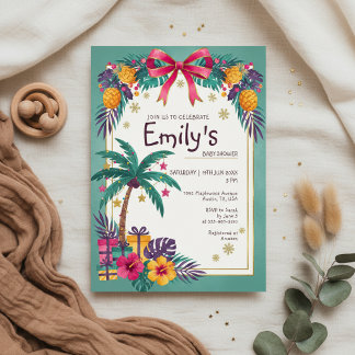 Tropische Ananas Baby Shower Uitnodiging