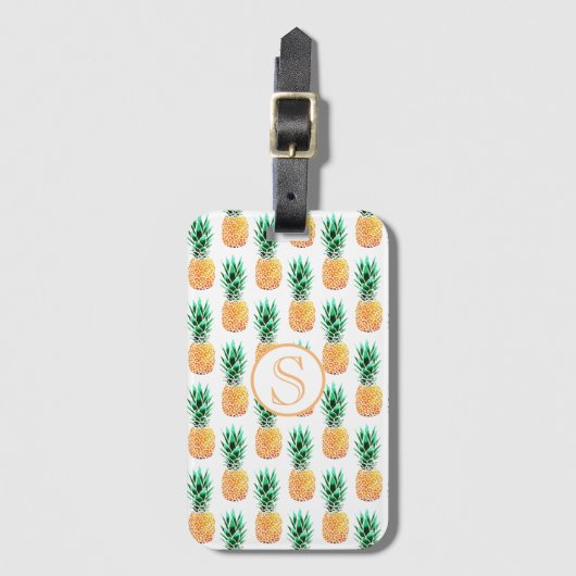 Tropische Ananas Bagage Label (Voorkant (verticaal))