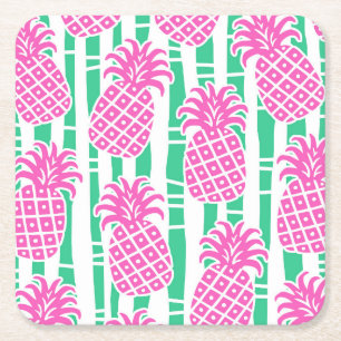 Tropische Ananas Bamboe Kartonnen Onderzetters