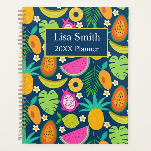 Tropische Ananas Banaan Vruchten Persoonlijk Planner (Voorkant)