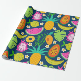 Tropische Ananas Banaan Watermeloen Fruit Cadeaupapier