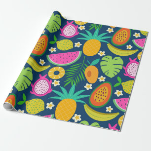 Tropische Ananas Banaan Watermeloen Fruit Cadeaupapier
