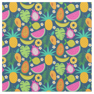 Tropische Ananas Banaan Watermeloen Fruit Stof