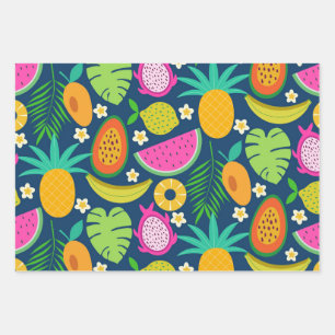 Tropische Ananas Banaan watermeloen Vruchten Inpakpapier Vel