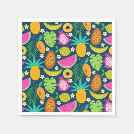 Tropische Ananas Banaan watermeloen Vruchten  Servet