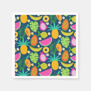 Tropische Ananas Banaan watermeloen Vruchten  Servet