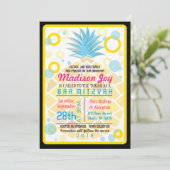 TROPISCHE ANANAS Bat Mitzvah Uitnodiging (Staand voorkant)