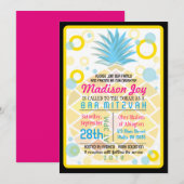 TROPISCHE ANANAS Bat Mitzvah Uitnodiging (Voorkant / Achterkant)
